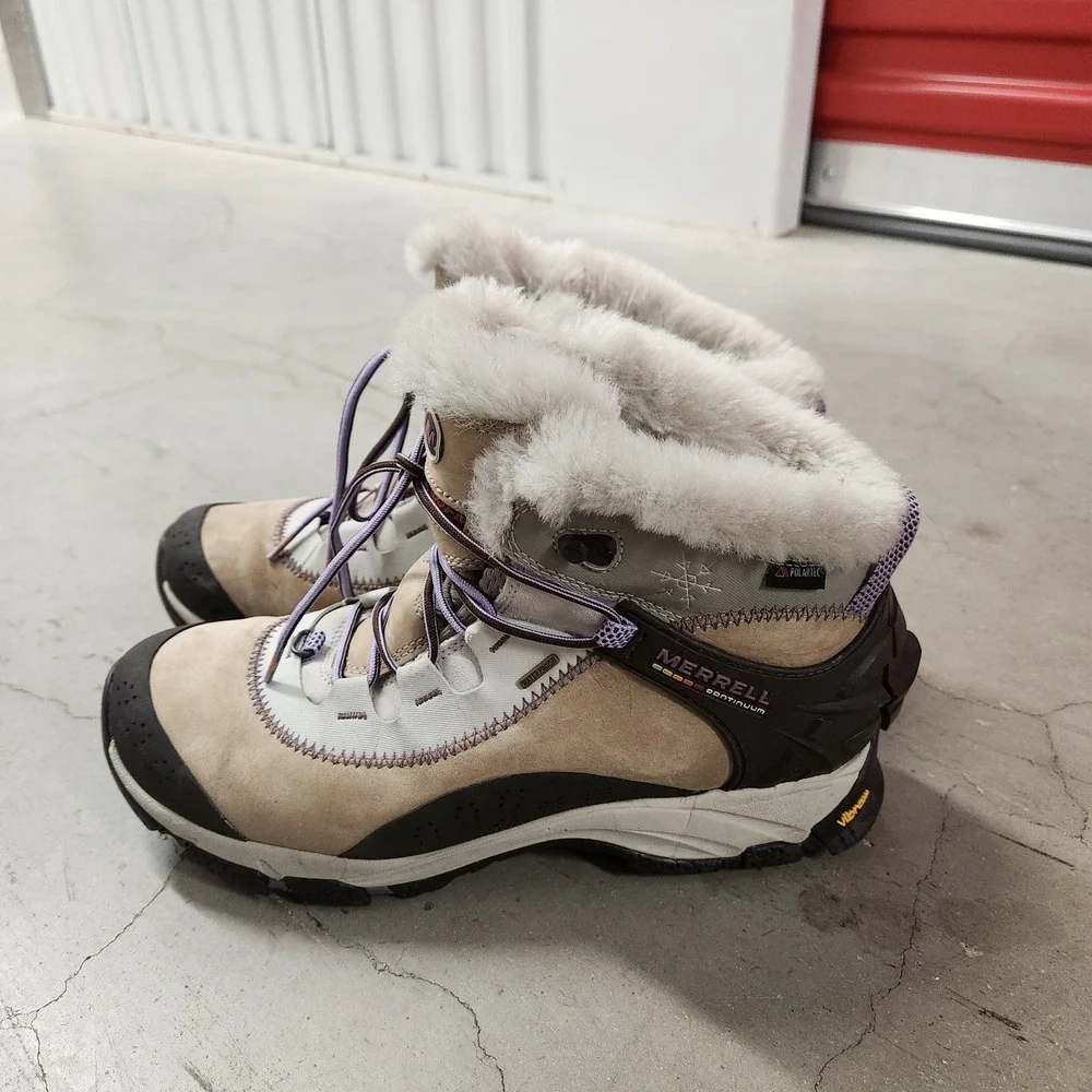 Merrell Polartec Continuum Thermo Waterproof Brindle Boot JB87630 Womens 10 FLAW